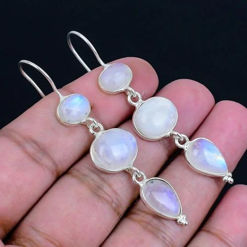 Silver Overlay / Plated Natural Stone Earrings
