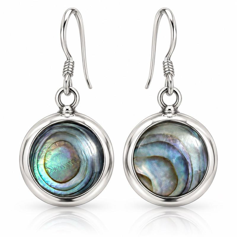 Abalone Shell .925 Sterling Silver Earrings