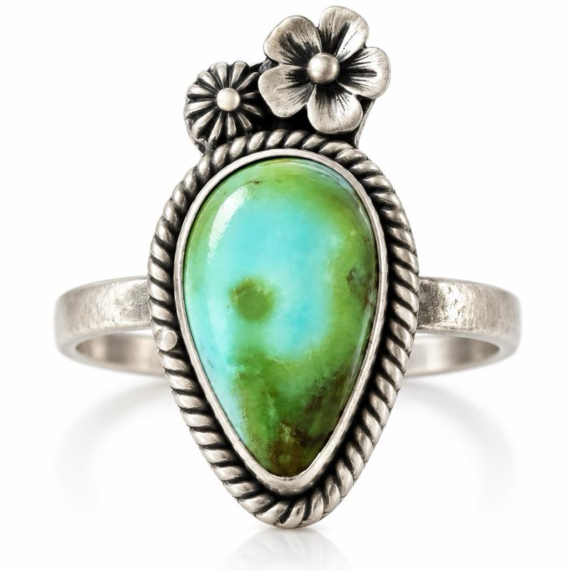Adjustable Sonoran Gold Turquoise .925 Sterling Silver Ring