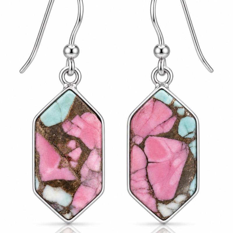 Cotton Candy .925 Sterling Silver Dangle Earrings