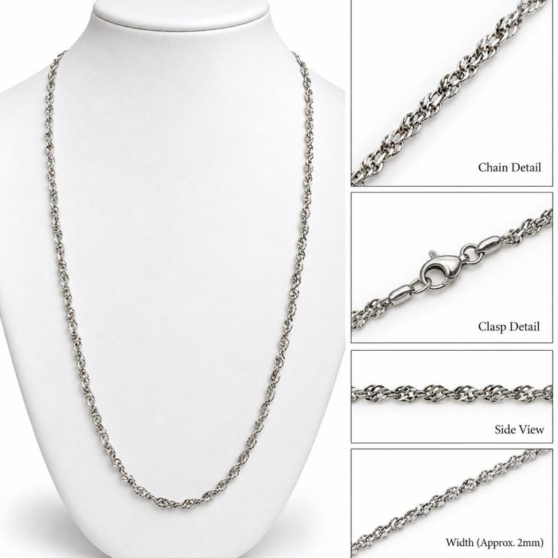 21β Twisted Rope Stainless Steel Non Tarnishing Sweatproof and Waterproof Chain