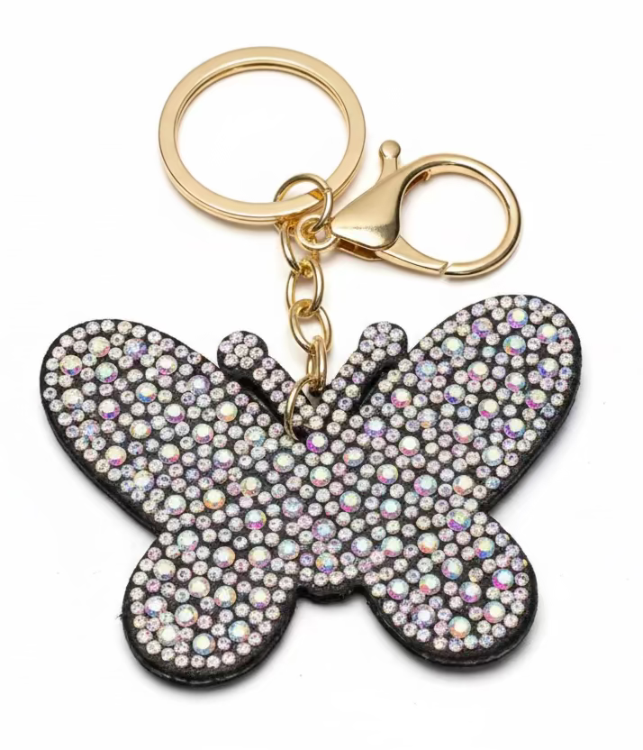 Butterfly Sparkly Bag Charm Keychain