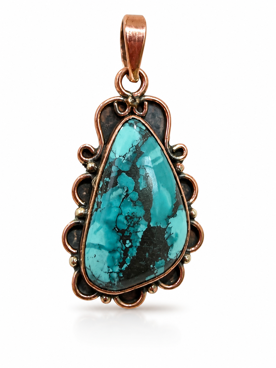 Hubei Turquoise Pure Copper Pendant