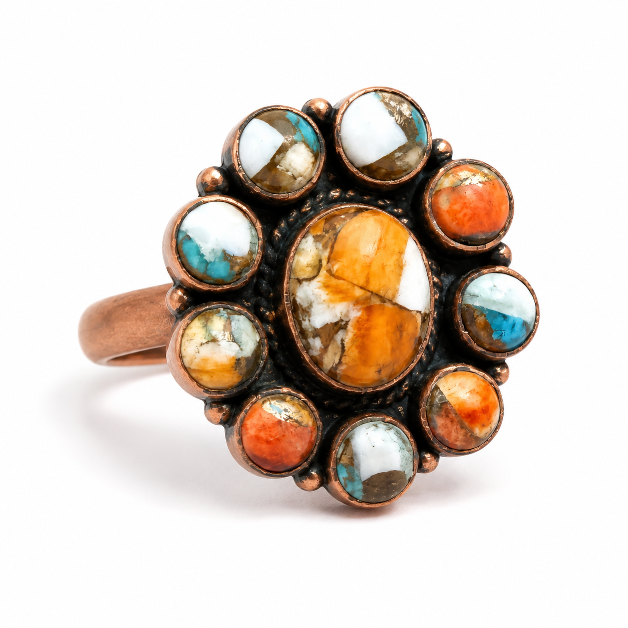 Spiny Oyster Adjustable Pure Copper Ring