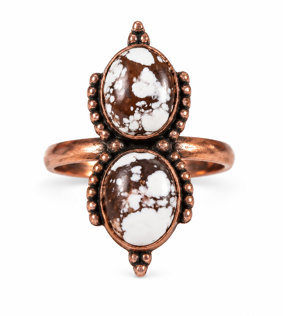Wild Horse Jasper Adjustable Copper Ring