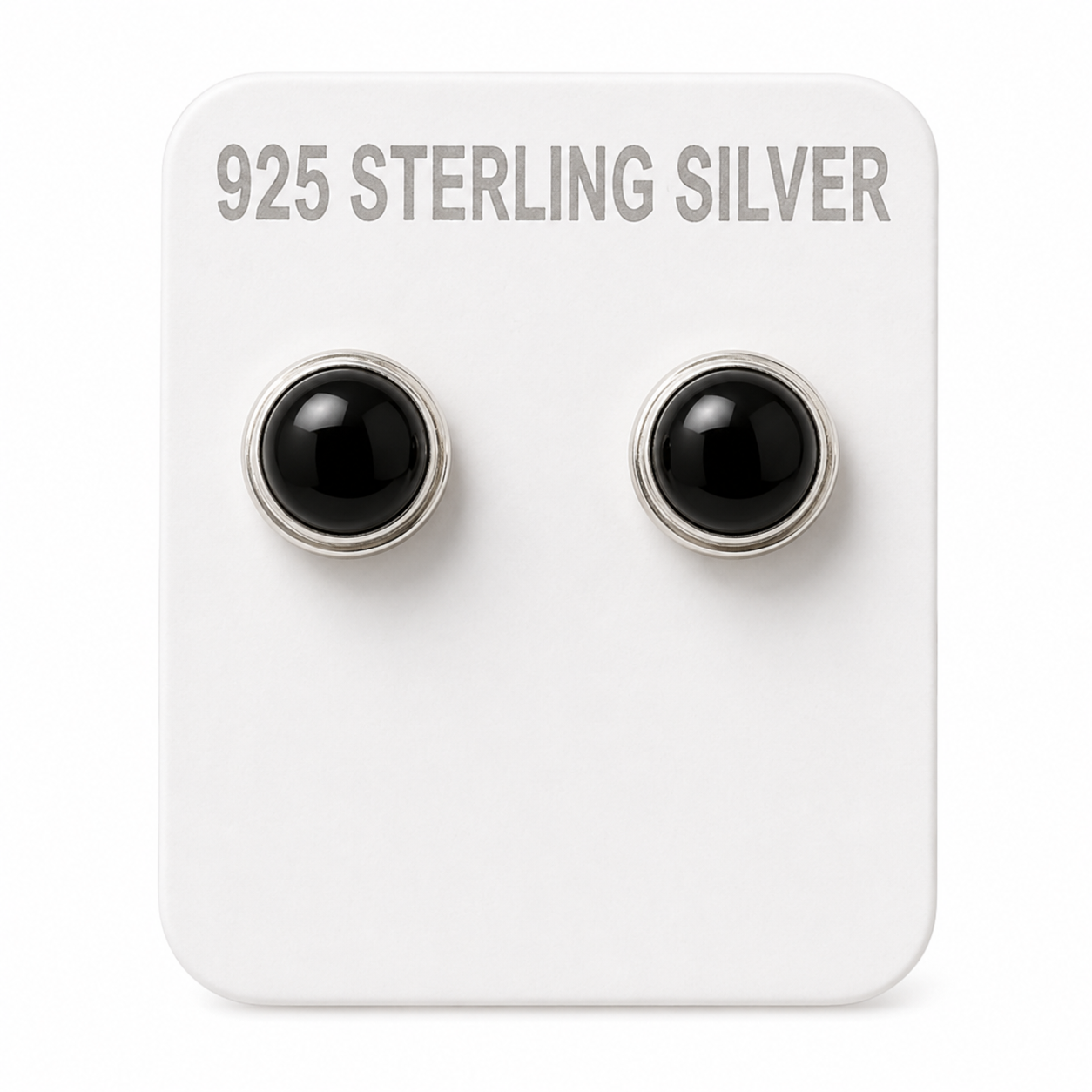 Black Onyx .925 Sterling Silver Stud Earrings