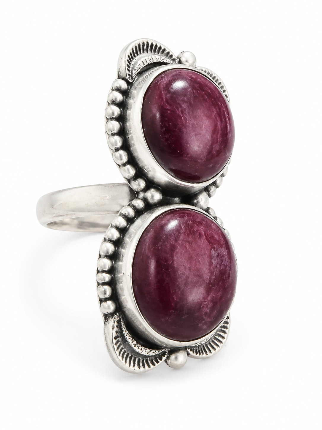 Purple Spiny Shell Adjustable .925 Sterling Silver Ring