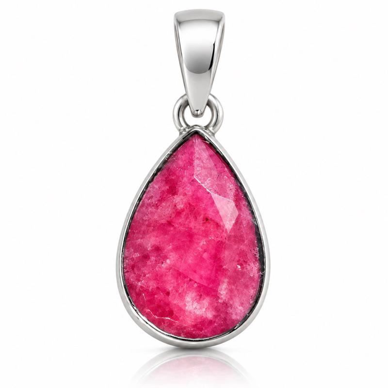 Genuine Ruby Petite .925 Sterling Silver Pendant