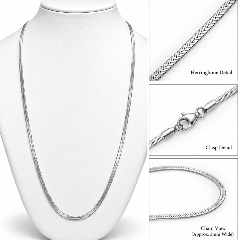 21β Snake Herringbone Stainless Steel Non Tarnishing Sweatproof and Waterproof Chain