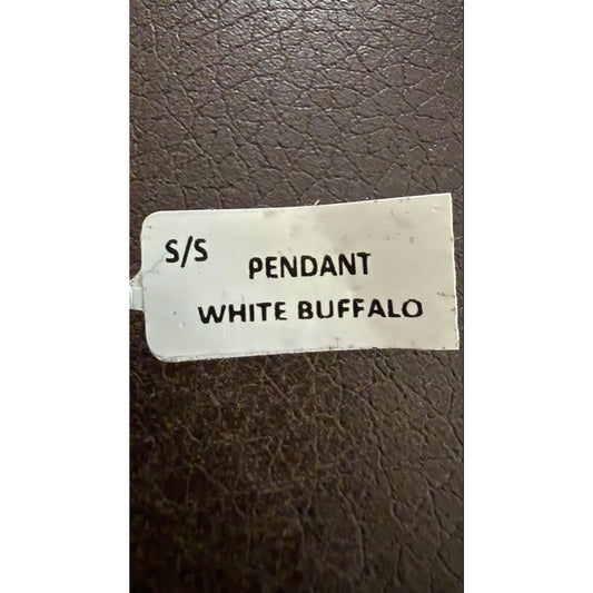 White Buffalo pendant .925 Sterling Silver Measures 1.58” x 0.93”
