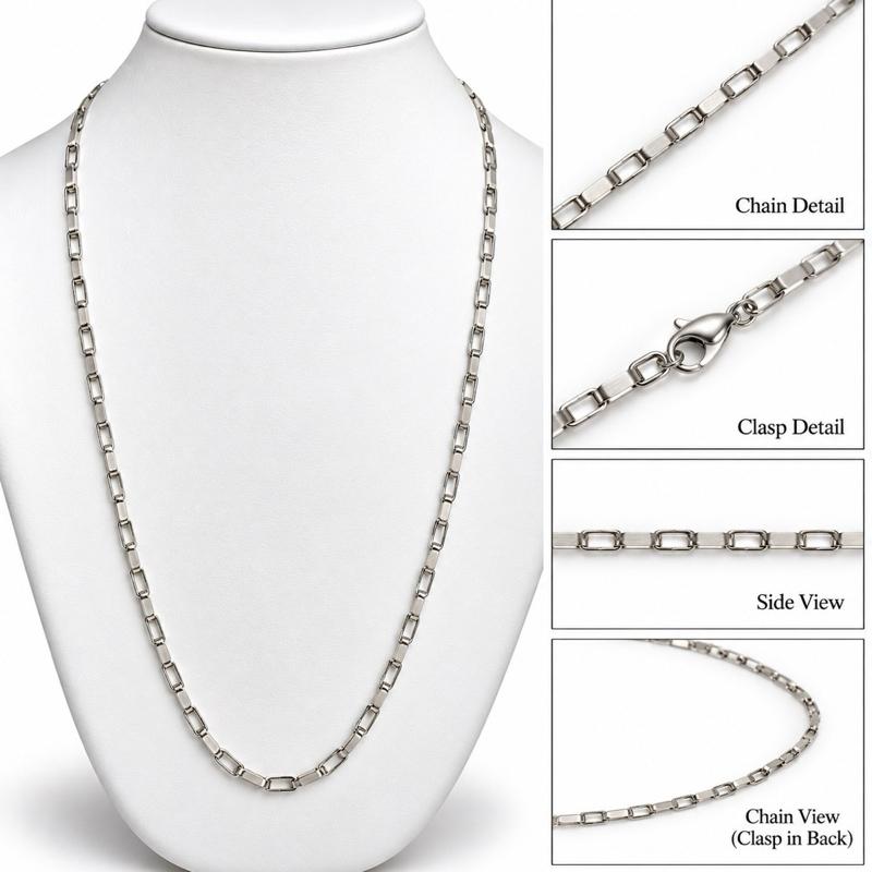 21β Large Box Stainless Steel Non Tarnishing Sweatproof and Waterproof Chain