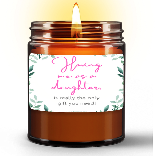 Funny Mother Father Daughter Natural Wax Candle Gift