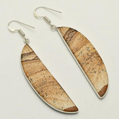 Silver Overlay / Plated Natural Stone Earrings
