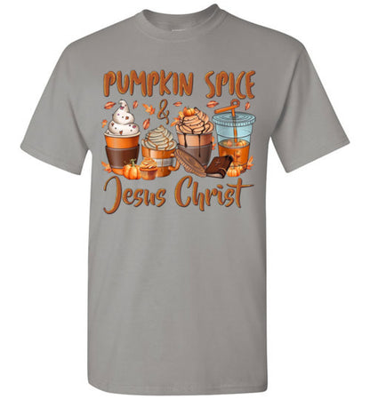Pumpkin SPice Jesus Christ Graphic Print T-Shirt Top