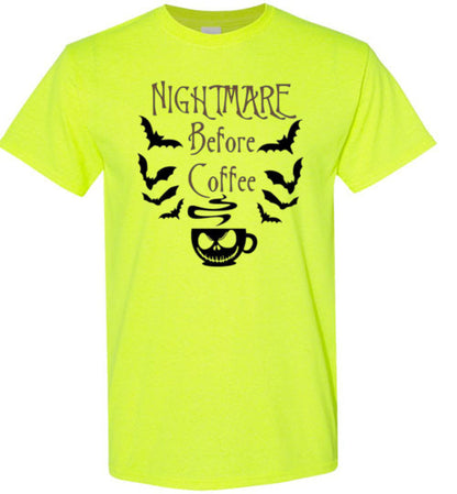 Nightmare Before Coffee Graphic Print T=Shirt Top