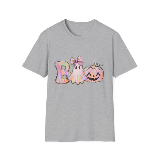 Halloween Ghost Unisex Softstyle T-Shirt, Spooky Tee, Fall Apparel, Pumpkin Shirt, Boo T-Shirt,Halloween Costume