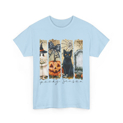 Halloween Cat Tee, Vintage Halloween Shirt, Unisex T-Shirt, Fall Graphic Tee, Spooky Season Apparel, Cat Lover Gift