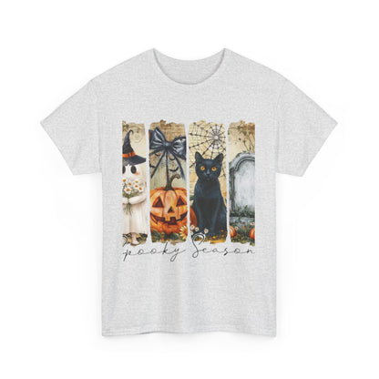 Halloween Cat Tee, Vintage Halloween Shirt, Unisex T-Shirt, Fall Graphic Tee, Spooky Season Apparel, Cat Lover Gift