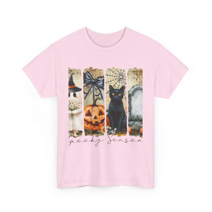 Halloween Cat Tee, Vintage Halloween Shirt, Unisex T-Shirt, Fall Graphic Tee, Spooky Season Apparel, Cat Lover Gift