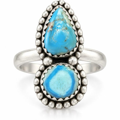 Adjustable Golden Hill Turquoise .925 Sterling Silver Ring