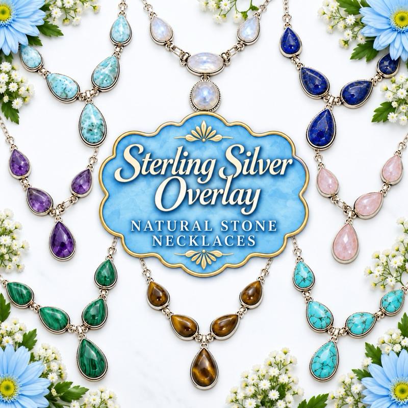 Sterling Overlay / Plated Natural Stone Necklaces