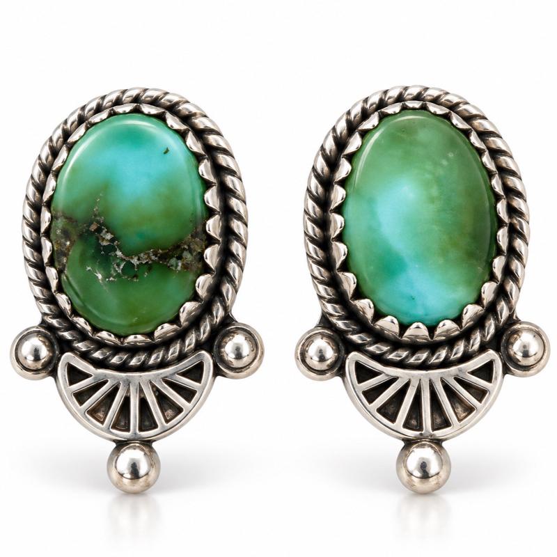 Sonoran Mountain Turquoise .925 Solid Sterling Stud Earrinegs