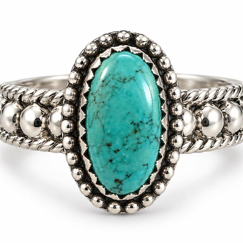 Size 6 Kingman Turquoise .925 Sterling Silver Ring