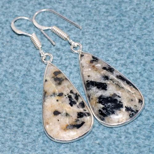 Silver Overlay / Plated Natural Stone Earrings