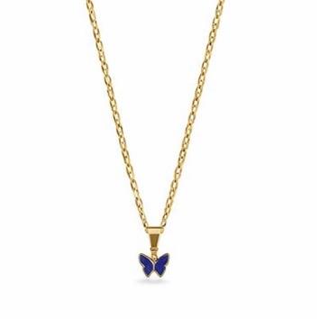 18-20" Butterfly Stainless Steel Necklace Waterproof Non tarnish
