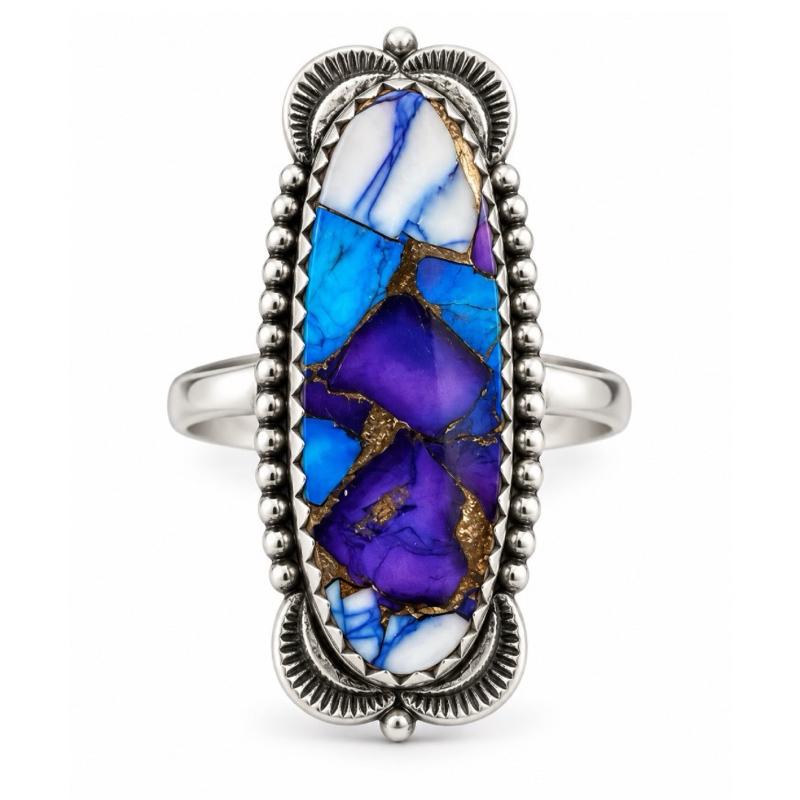 Size 10 Purple Dahlia .925 Sterling Silver Ring