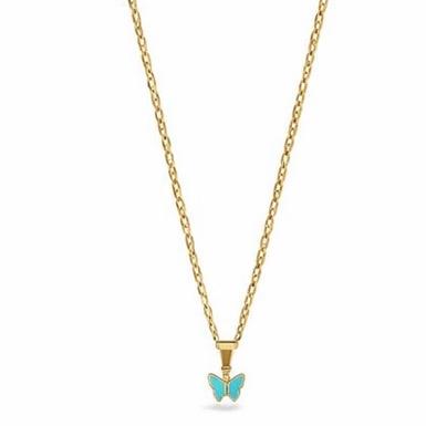 18-20" Butterfly Stainless Steel Necklace Waterproof Non tarnish