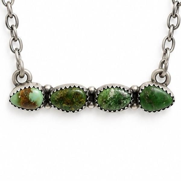 2” Sonoran Gold Turquoise Bar .925 Solid Sterling Silver Necklace
