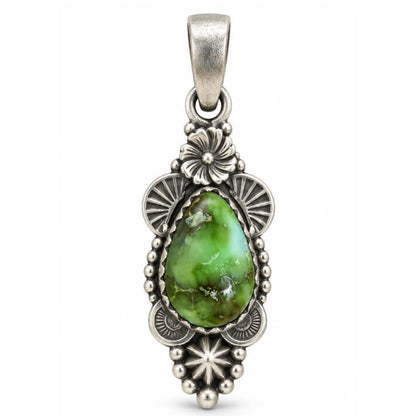 Sonoran Gold Turquoise .925 Sterling Silver Southwestern style pendant