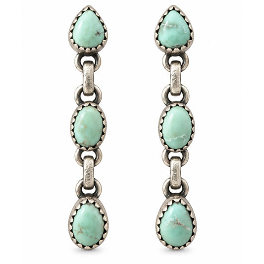 1.79” Paloma Veriscite Dangle Earrings .925 Solid Sterling Silver