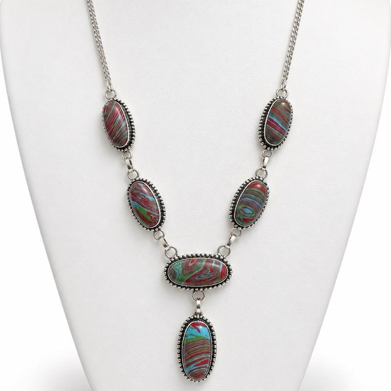 Sterling Overlay / Plated Natural Stone Necklaces