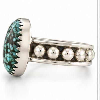 Size 9 Blue Moon Turquoise .925 Sterling Silver Ring