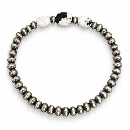 White Buffalo 3 mm Desert Pearl Southwestern Necklace