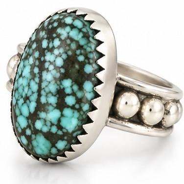 Size 9 Blue Moon Turquoise .925 Sterling Silver Ring