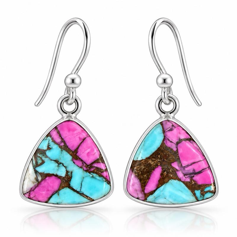 Cotton Candy .925 Sterling Silver Dangle Earrings