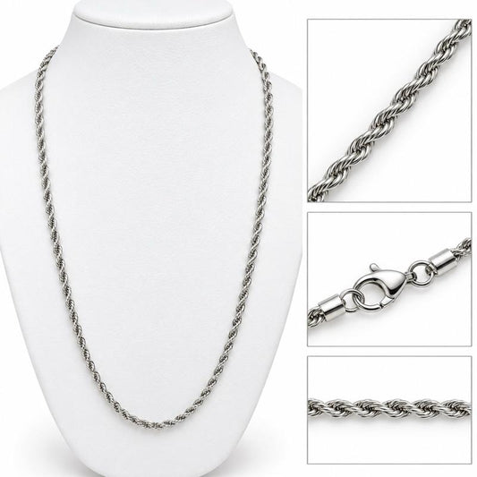 18” Stainless Steel Non Tarnishing Sweatproof and Waterproof Rope Chain