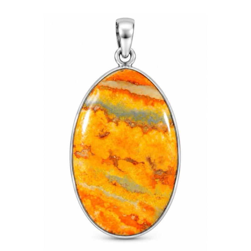 Bumble Bee Jasper .925 Sterling Silver Pendant