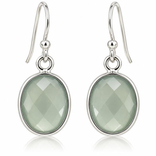 .925 Blus Chalcedony Sterling Silver Earrings