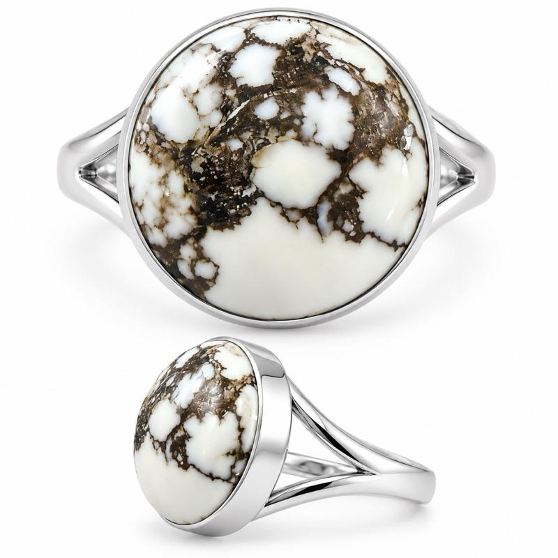 Size 8 Wild Horse Jasper .925 Solid Sterling Silver Ring
