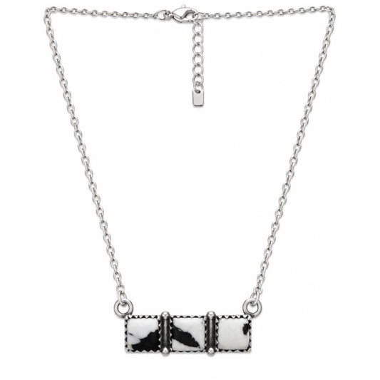 14-16” White Buffalo .925 Sterling Silver Necklace