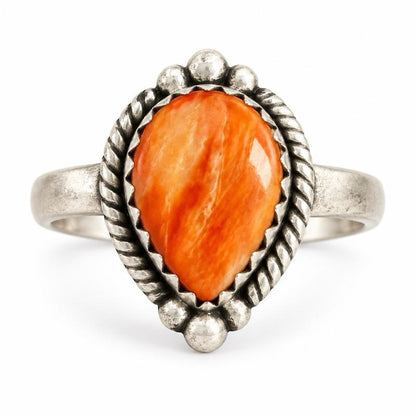 Size 6 Spiny Oyster .925 Sterling Silver Ring