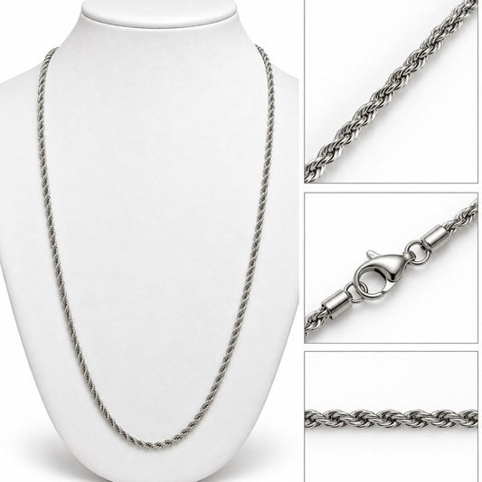 21” Rope Stainless Steel Non Tarnishing Sweatproof and Waterproof Chain