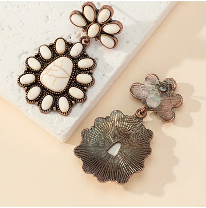 Western White Earrings