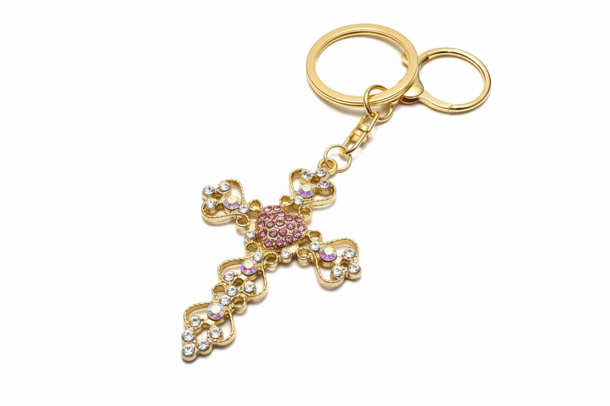 Jewel Cross Bag Charm Keychain