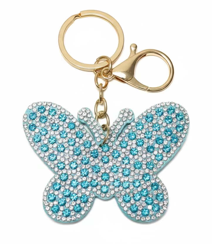 Butterfly Sparkly Bag Charm Keychain