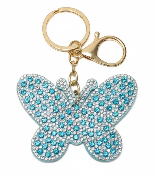 Butterfly Sparkly Bag Charm Keychain
